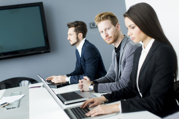 Young people working in the office