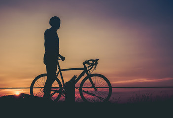 Fototapeta premium man and bicycle