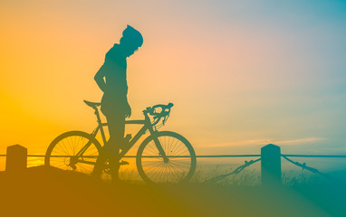 Naklejka premium man and bicycle