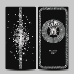 Vertical silver shiny VIP cards