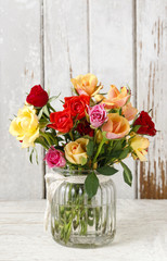 Bouquet of colorful roses