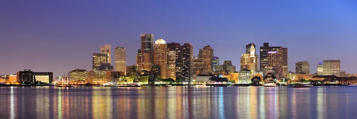 Foto op Canvas Panorama van de skyline van de binnenstad van Boston © rabbit75_fot