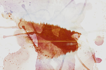 blood stained double exposure abstract background