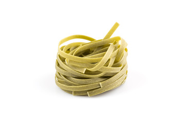 dry green nest pasta