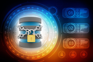 3d render of safe storage concept