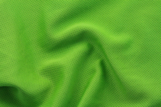 Close up shot of green textured football jersey