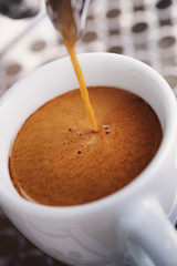 coffee extraction from professional coffee machine