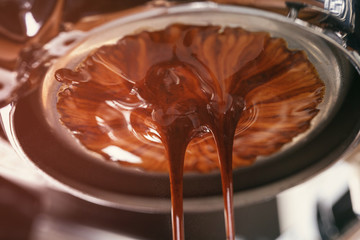 coffee extraction from professional coffee machine with