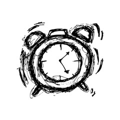 sketchy clock in doodle style