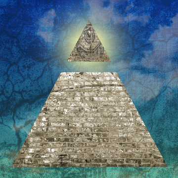New world order pyramid illustration including the all seeing eye