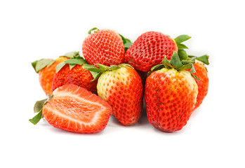 Strawberries isolated over white background