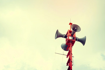 vintage horn speaker for public relations, vintage filter effect