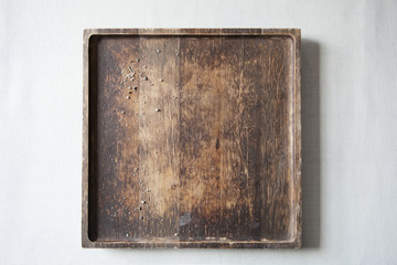 Textured Wood Board with Salt Crystals