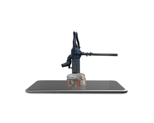 Retro pump on smart tablet