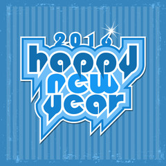 Happy new 2016 year headline, vector label