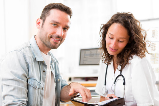 Young attractive doctor dating next appointment