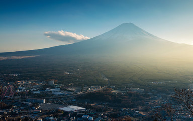 Mt. Fuji viewed from Kawaguchiko Tenjoyama Park Mt. Kachi Kachi Ropeway