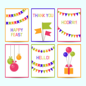 Six templates for greeting cards