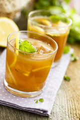 Passion fruit and honey iced tea