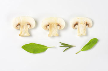 Sliced button mushroom