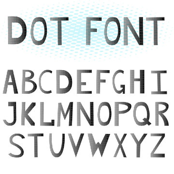 The English alphabet. Dot font.