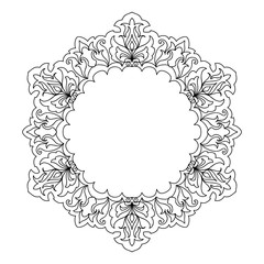 Abstract mandala frame mehndi elements 
