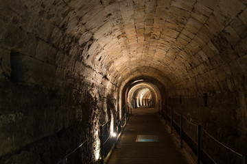 Fototapeta na wymiar The Templars' Tunnel in Akko