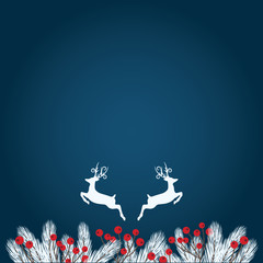 Wintry Background with Reindeers