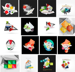 Set of abstract geometric infographic banner templates