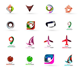 Set of various geometric icons -  rectangles triangles squares