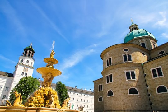 Residenz Fountain In Salzburg	