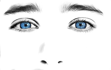 insightful look blue eyes boy