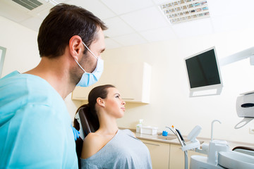 Young woman at the Dentist.