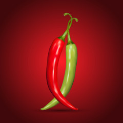 Red and green chilli peppers