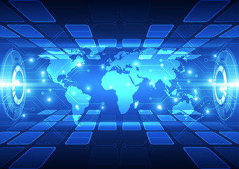 vector digital global technology concept, abstract background