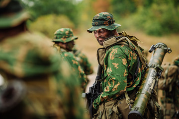 Fototapeta premium russian special squad engaged in the exploration of the area