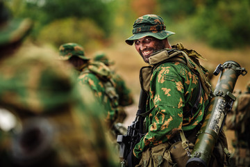 russian special squad engaged in the exploration of the area