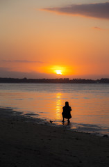 Spectacular sunset in the Gili Islands