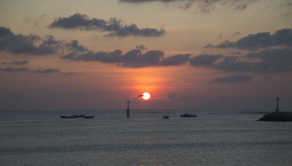 Spectacular sunset in the Gili Islands