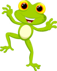 Naklejka premium Cute frog cartoon
