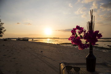 Spectacular sunset in the Gili Islands
