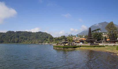 Pura Ulun Danu temple on a lake Beratan in Bali