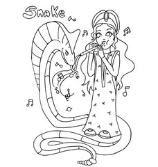 the children with animal zodiac and china horoscope hand drawing outline for coloring isolated on the white background.