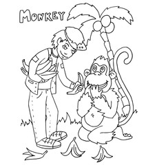 the children with animal zodiac and china horoscope hand drawing outline for coloring isolated on the white background.