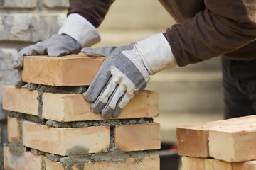 Bricklaying brick wall