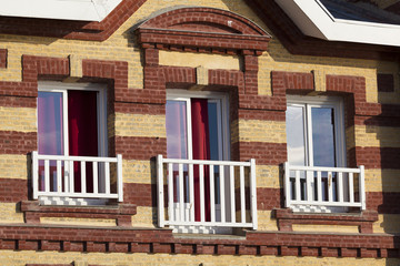 Architecture of Etretat, Cote d'Albatre, Pays de Caux, Seine-Mar