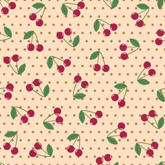 Seamless background cherry polka dot
