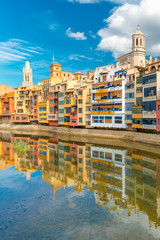 Colorful houses in Girona, Catalonia, Spain
