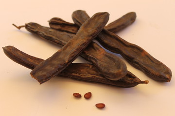 Ceratophyllum Carob pods dry fruits with seeds
