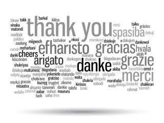 Obraz premium Vector conceptual thank you word cloud